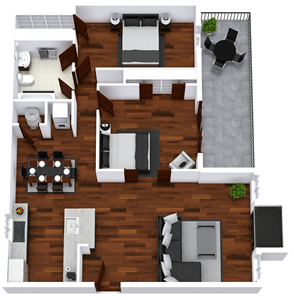 Oak-Upgraded-Two Bedroom / One Bath -780 Sq.Ft.*